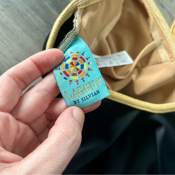 Vintage 1990s LaGouf by Silvian Lurex Metallic Halter Cheeky One Piece Swimsuit - Picture 12 of 13